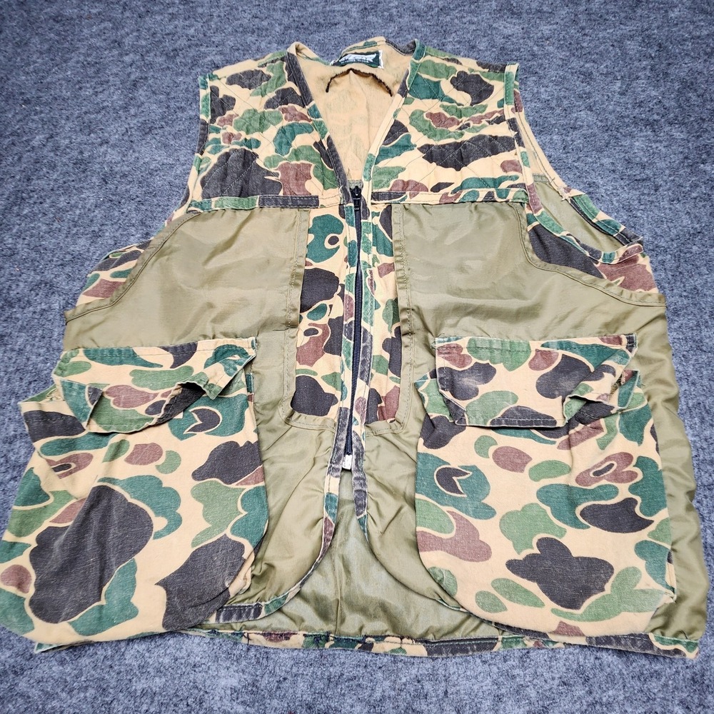 Saftbak Vintage Duck Camo Shooting Hunting Game Bag Canvas Nylon Vest Medium USA
